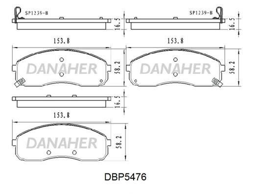 Danaher DBP5476 Brake Pad Set, disc brake DBP5476