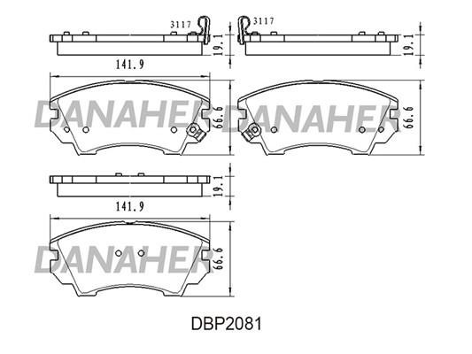 Danaher DBP2081 Brake Pad Set, disc brake DBP2081