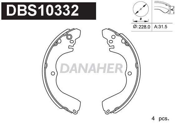 Danaher DBS10332 Brake shoe set DBS10332