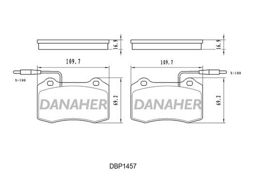 Danaher DBP1457 Brake Pad Set, disc brake DBP1457