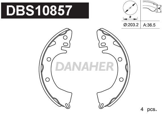 Danaher DBS10857 Brake shoe set DBS10857