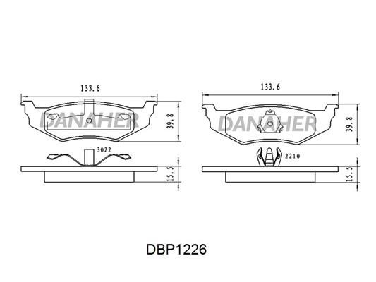 Danaher DBP1226 Brake Pad Set, disc brake DBP1226