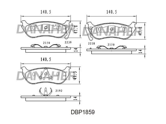 Danaher DBP1859 Brake Pad Set, disc brake DBP1859