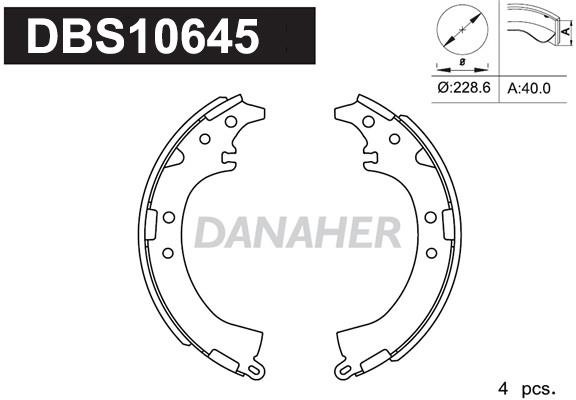 Danaher DBS10645 Brake shoe set DBS10645