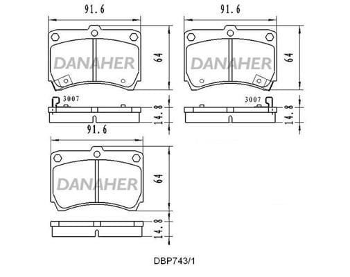 Danaher DBP743/1 Brake Pad Set, disc brake DBP7431