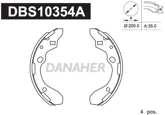 Danaher DBS10354A Brake shoe set DBS10354A