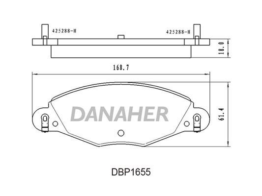 Danaher DBP1655 Brake Pad Set, disc brake DBP1655
