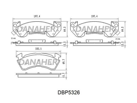 Danaher DBP5326 Brake Pad Set, disc brake DBP5326