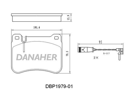 Danaher DBP1979-01 Brake Pad Set, disc brake DBP197901
