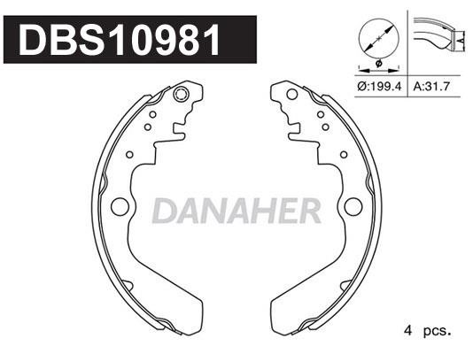 Danaher DBS10981 Brake shoe set DBS10981
