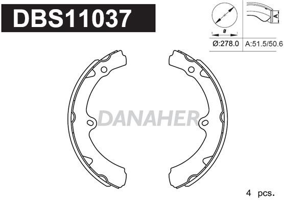 Danaher DBS11037 Brake shoe set DBS11037