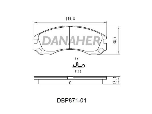 Danaher DBP871-01 Brake Pad Set, disc brake DBP87101