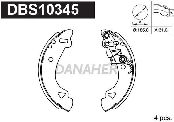 Danaher DBS10345 Brake shoe set DBS10345