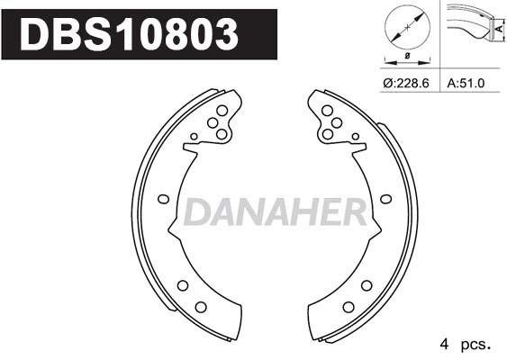Danaher DBS10803 Brake shoe set DBS10803