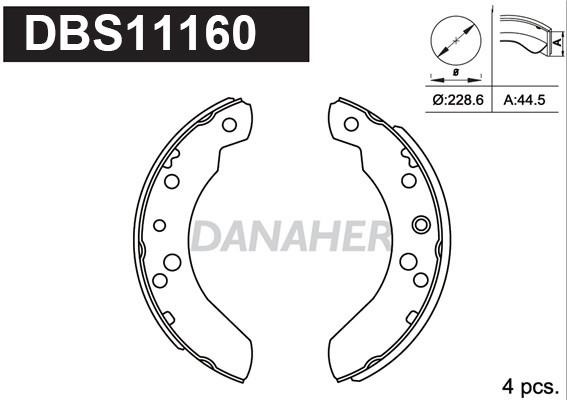 Danaher DBS11160 Brake shoe set DBS11160