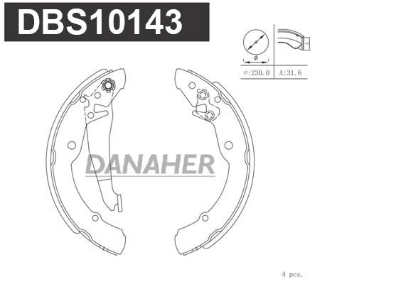 Danaher DBS10143 Brake shoe set DBS10143