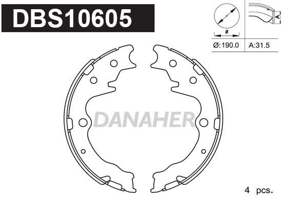 Danaher DBS10605 Parking brake shoes DBS10605