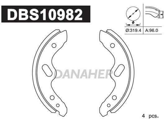 Danaher DBS10982 Brake shoe set DBS10982