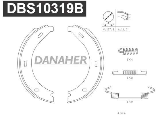 Danaher DBS10319B Parking brake shoes DBS10319B