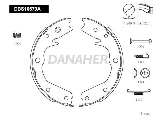 Danaher DBS10679A Parking brake shoes DBS10679A