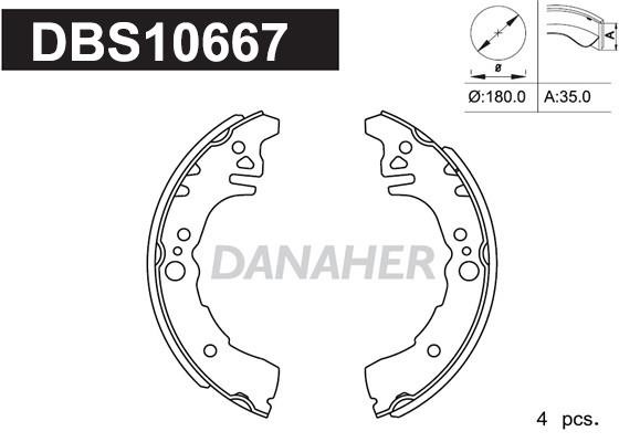 Danaher DBS10667 Brake shoe set DBS10667