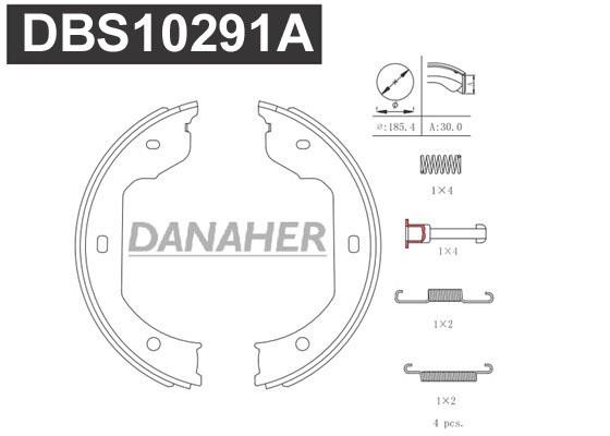 Danaher DBS10291A Parking brake shoes DBS10291A