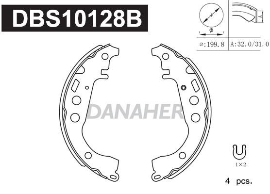 Danaher DBS10128B Brake shoe set DBS10128B