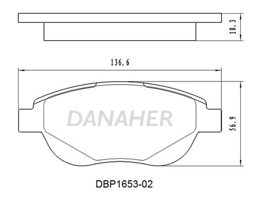 Danaher DBP1653-02 Brake Pad Set, disc brake DBP165302