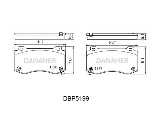 Danaher DBP5199 Front disc brake pads, set DBP5199