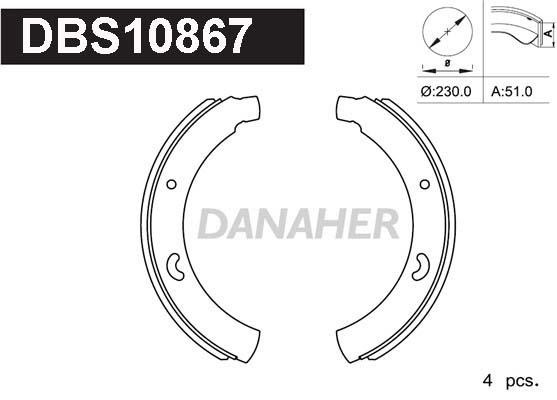 Danaher DBS10867 Brake shoe set DBS10867