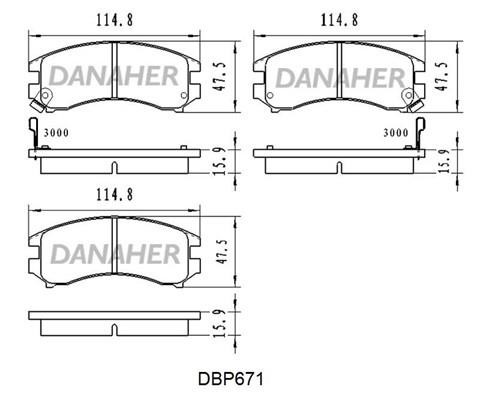Danaher DBP671 Brake Pad Set, disc brake DBP671