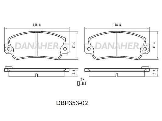 Danaher DBP353-02 Brake Pad Set, disc brake DBP35302
