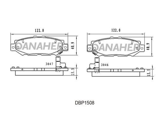 Danaher DBP1508 Brake Pad Set, disc brake DBP1508