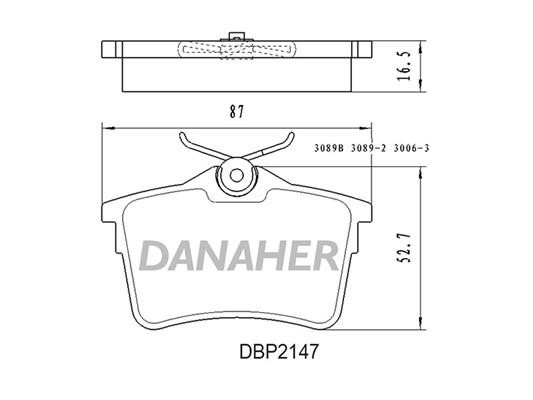 Danaher DBP2147 Brake Pad Set, disc brake DBP2147