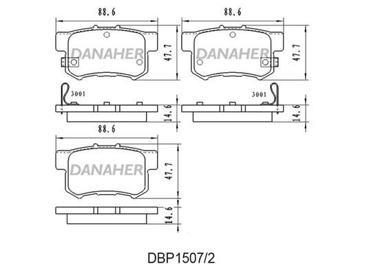 Danaher DBP1507/2 Brake Pad Set, disc brake DBP15072