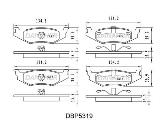 Danaher DBP5319 Front disc brake pads, set DBP5319