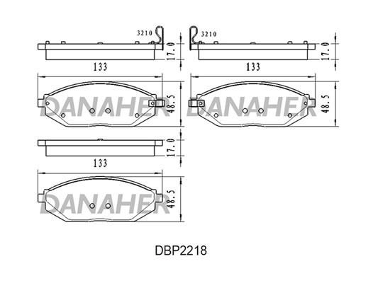 Danaher DBP2218 Brake Pad Set, disc brake DBP2218