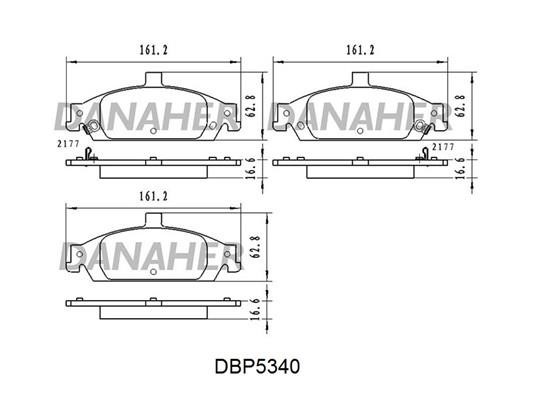 Danaher DBP5340 Front disc brake pads, set DBP5340