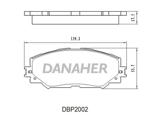 Danaher DBP2002 Brake Pad Set, disc brake DBP2002