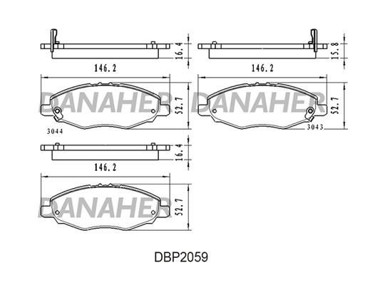 Danaher DBP2059 Brake Pad Set, disc brake DBP2059