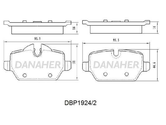 Danaher DBP1924/2 Brake Pad Set, disc brake DBP19242