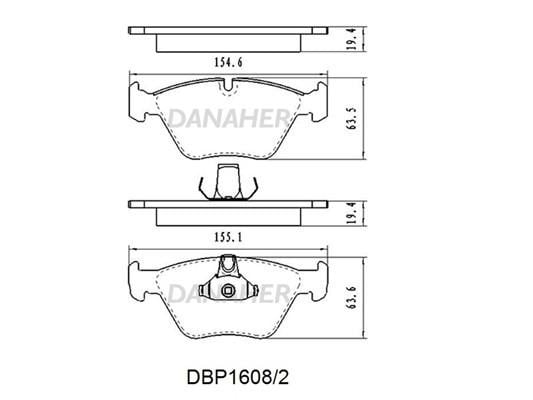 Danaher DBP1608/2 Brake Pad Set, disc brake DBP16082