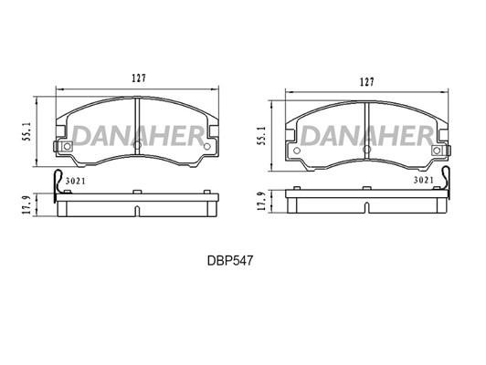 Danaher DBP547 Brake Pad Set, disc brake DBP547