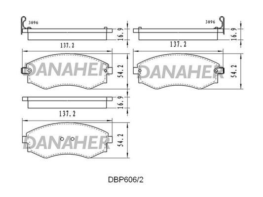 Danaher DBP606/2 Brake Pad Set, disc brake DBP6062