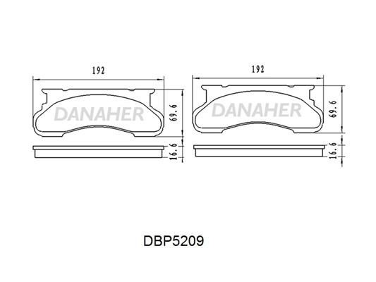 Danaher DBP5209 Front disc brake pads, set DBP5209