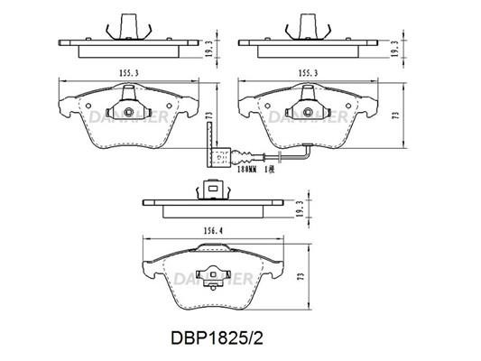 Danaher DBP1825/2 Front disc brake pads, set DBP18252