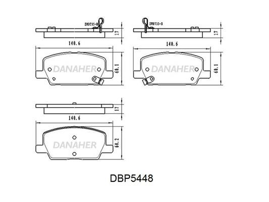 Danaher DBP5448 Front disc brake pads, set DBP5448