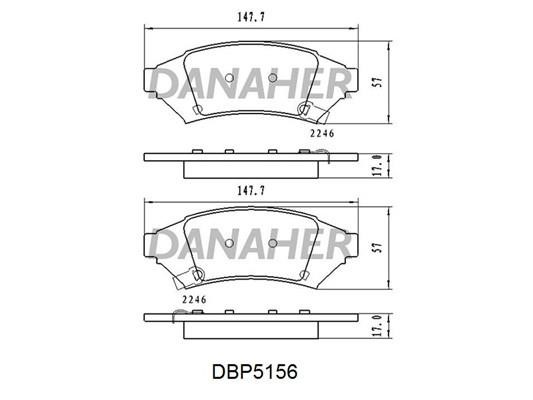 Danaher DBP5156 Brake Pad Set, disc brake DBP5156