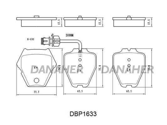Danaher DBP1633 Brake Pad Set, disc brake DBP1633