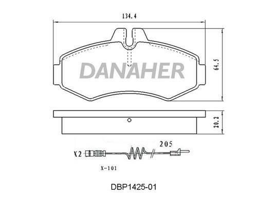 Danaher DBP1425-01 Brake Pad Set, disc brake DBP142501